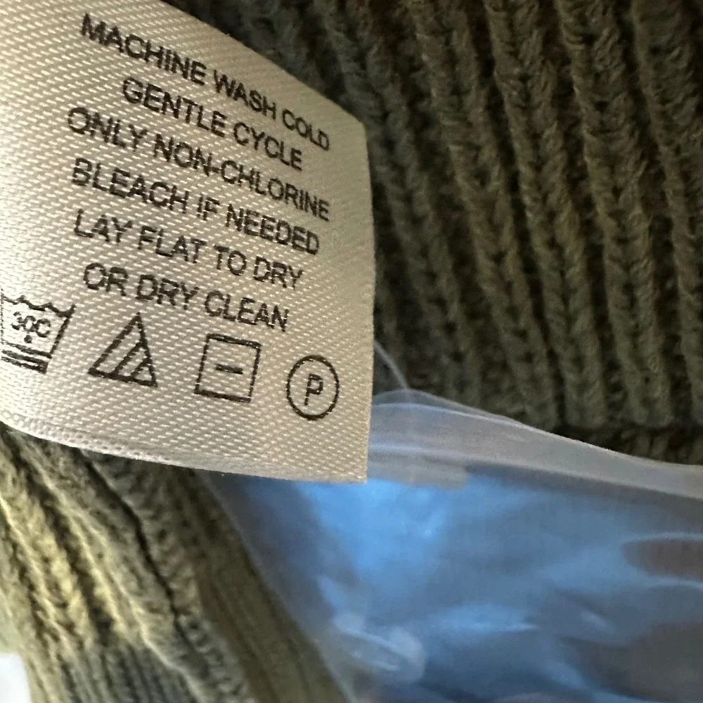 Orvis Mens Olive Green Cotton Waffle Knit Shawl Collar Cardigan Sweater Large